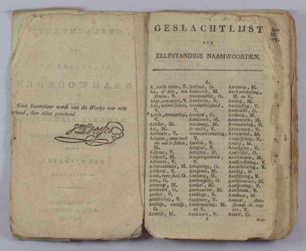 Pieterson, Hendrik. Geslachtlijst der zelfstandige naamwoorden.