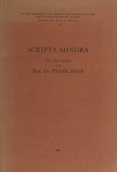 Baur, Frank. Scripta minora.