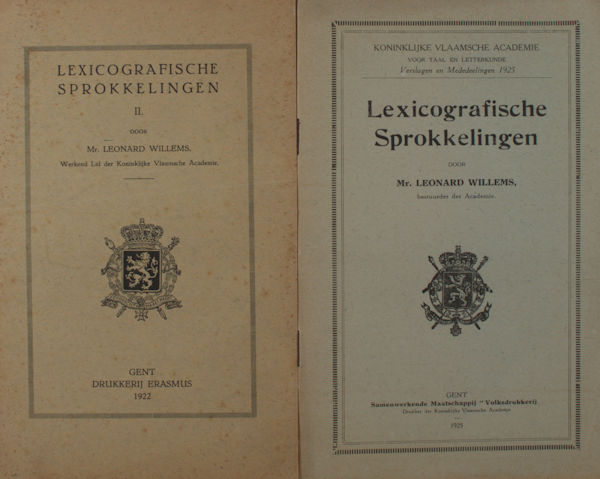 Willems, Leonard. Lexicografische sprokkelingen (I-V).