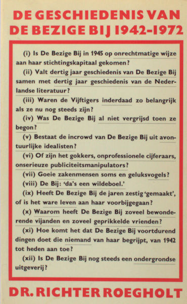 Roegholt, Richter. De geschiedenis van De Bezige Bij 1942-1972.