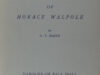 Hazen, A.T. A bibliography of Horace Walpole.