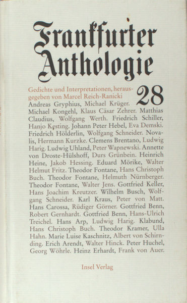 Reich-Ranicki, Marcel (Herausg.). Frankfurter Anthologie 28.