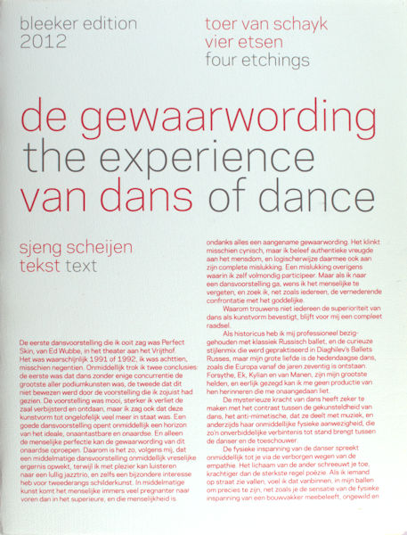 Schayk, Toer van (etsen) - Sjeng Scheijen (tekst). Gewaarwording van dans - The experience of dance.
