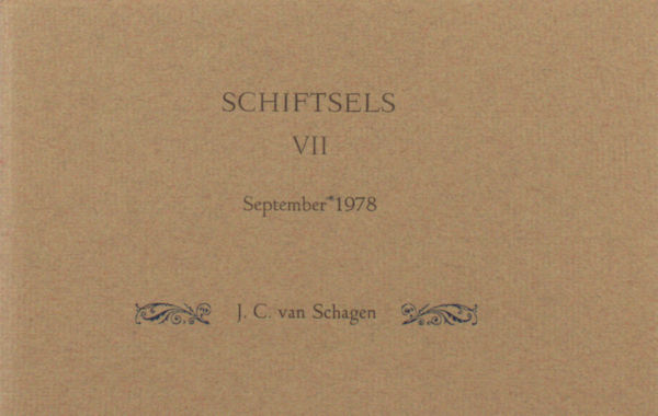 Schagen, J.C. van. Schiftsels VII.