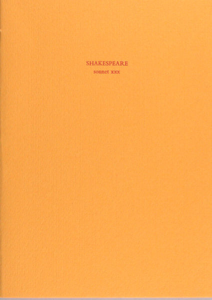 Shakespeare. Sonnet XXX.