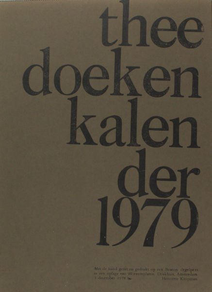 Kropman, Henriëtte. Theedoekenkalender 1979