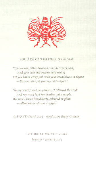 Erdbarth, P.Q b'. You are old Father Graham.