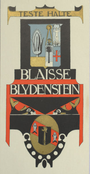 Bieruma Oosting, (A.J.W.) Jeanne. Exlibris voor Blaisse Blydenstein.