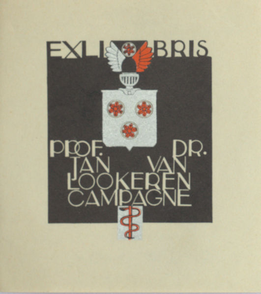Bieruma Oosting, (A.J.W.) Jeanne. Exlibris voor Prof. dr. Jan van Lookeren Campagne.
