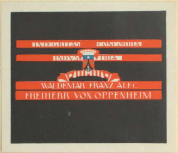 Wichers Wierdsma, R.M. Exlibris voor Waldemar Franz Alec Freiherr von Oppenheim.