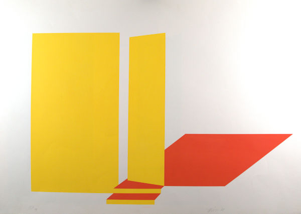 Kop, David van de. Abstracte compositie in geel en oranje.