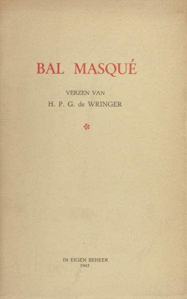 Wringer, H.P.G. de. Bal masqué.
