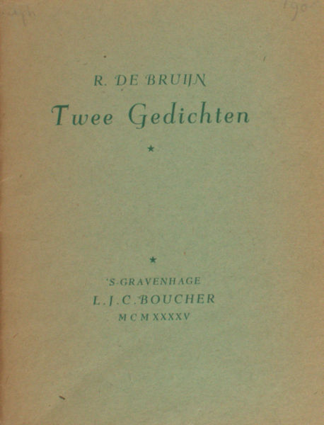 Bruijn, R. de. Twee gedichten.