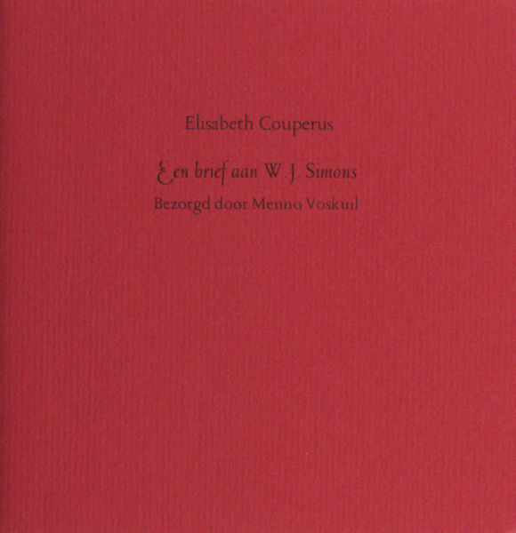 Couperus, Elisabeth. Een brief aan W.J. Simons.
