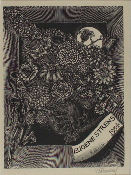 Rozendaal, W.J. Nieuwjaarswens Eugène Strens, 1934.