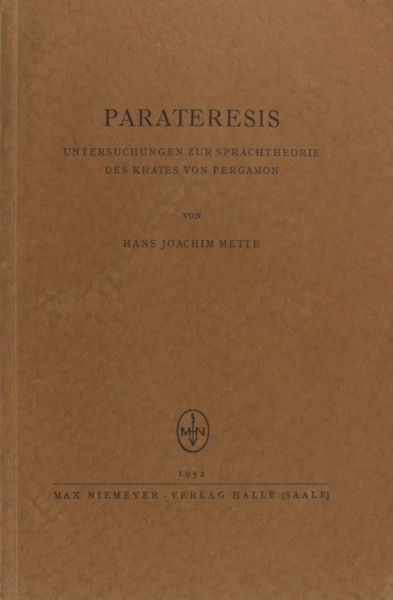 Mette, Hans Joachim. Parateresis.