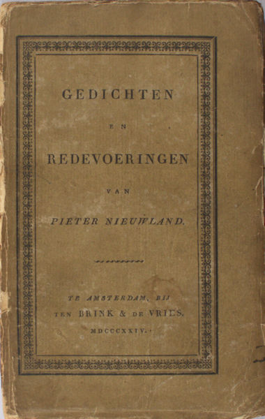 Nieuwland, Pieter. Gedichten en redevoeringen.