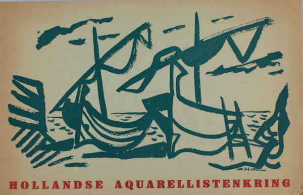 Tentoonstelling hollandse aquarellistenkring met Franse invite's, SM Amsterdam 19 maart - 19 april 1948.
